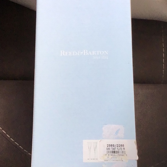 Soho Collection Crystal Flute Glasses Set of 2 by Reed & Barton Brand New in Box - Picture 2 of 3